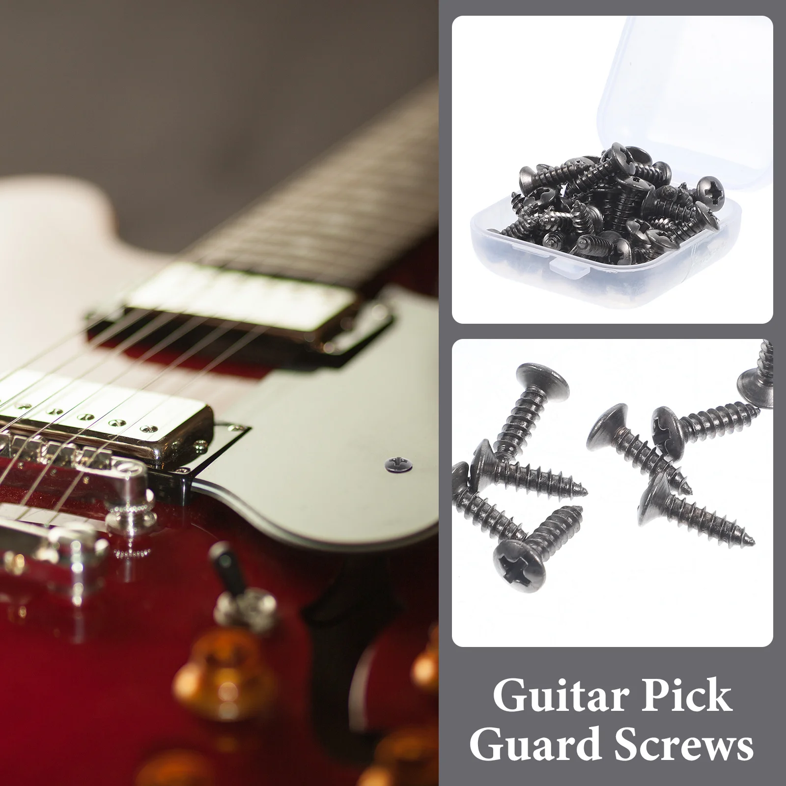 

50 Pcs Screws Electric Guitar & Gear Accessories Kit Hardware Black Bass Mounting Pickguard Panel Fixator