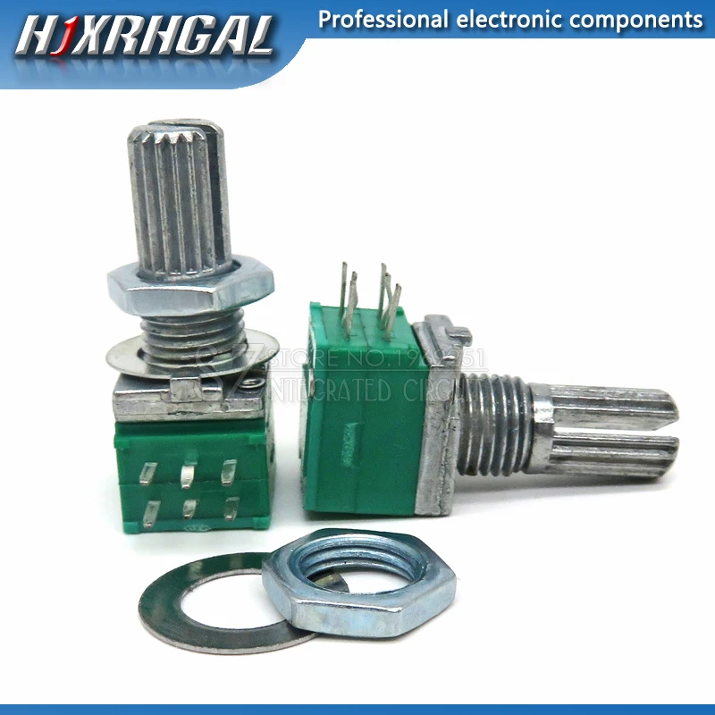 5pcs RK097G 5K 10K 20K 50K 100K 500K B5K with a switch audio 6pin shaft 15mm  amplifier sealing potentiometer hjxrhgal