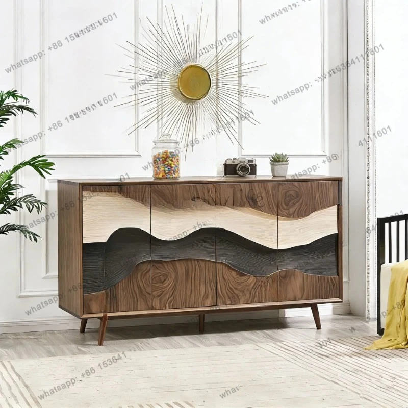 Q  minimalist dining side cabinet solid wood entrance modern light luxury living room decorative locker