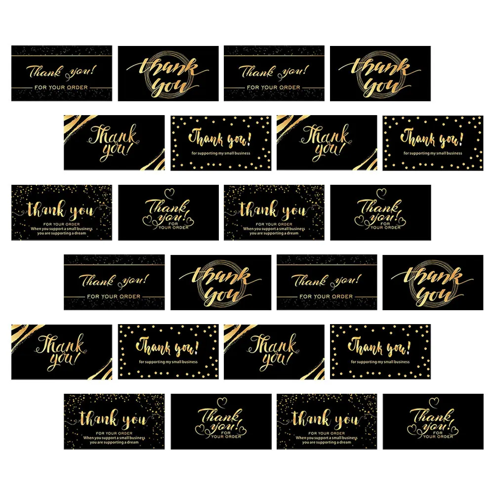 300pcs-black-thank-you-cards-small-business-elegant-design-blank-back-for-order-appreciation-support-customers-business-notes
