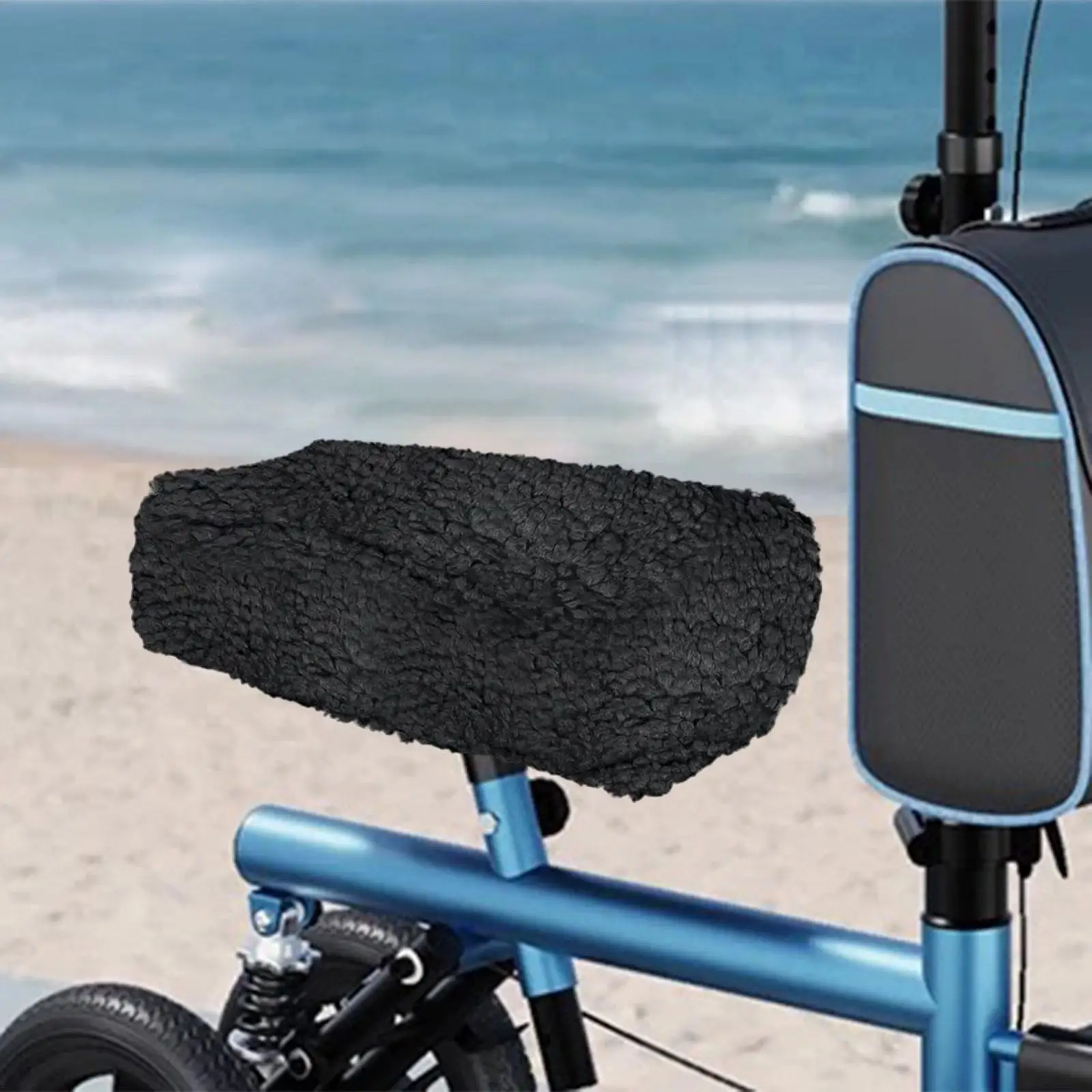 Plush Knee Scooter Pad Cover Non Slip Soft Cushion Walker Pad for Enhanced Comfort and Knee Roller Support