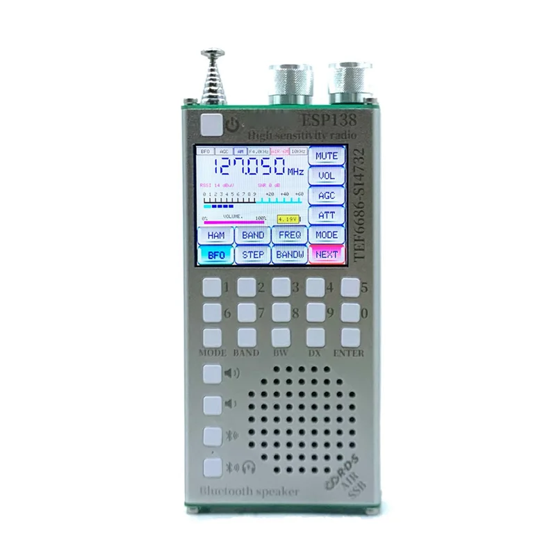 

Приемник A72T AIR Band ESP138 ESP32 SI4732 Полнодиапазонный FM AM SSB TEF6686 FM-приемник 2 в 1, портативное радио, два режима