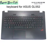 US Backlight Keyboard for ASUS ROG GL552 JX GL552V GL552VL GL552VW VX Gaming Keyboards Palmrest Touchpad Upper Case 13N0-RZA0F41