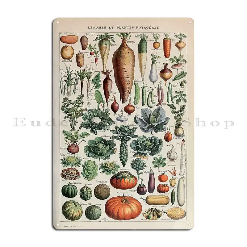 Adolphe Millot Legume Et Plante Potageres Pour Tous Metal Plaque Poster Wall Mural Wall Cave Printing Wall Decor Tin Sign Poster