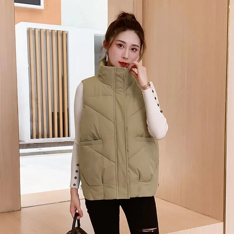

Down Cotton Jacket 2023 Winter New Comfortable Fashionable Women's Sleeveless Vest Coat Elegant Loose Female Tank Top Outerwear