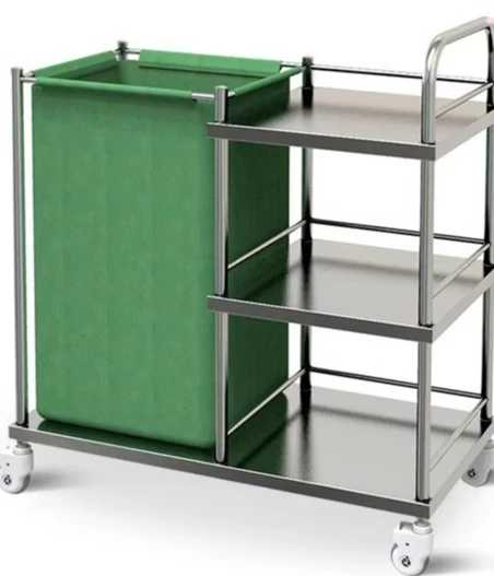 Housekeeping Clean Linen Cart Stainless Steel Laundry Trolley