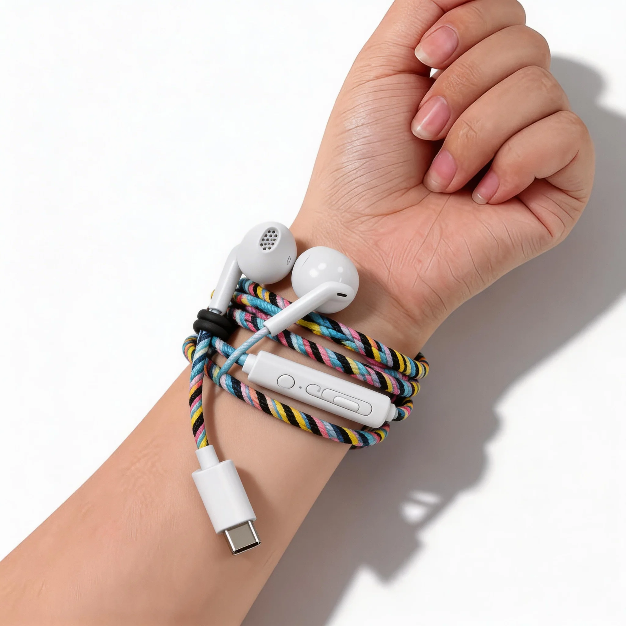 Typ-C 3,5mm Kabelgebundene Kopfhörer Geflochtenes Langlebiges Kabel Plug-and-Play Eingebautes Mikrofon Ein-Klick-Anruffunktion für Musik und Anrufe für Smartphone Tablet PC – Detail 6