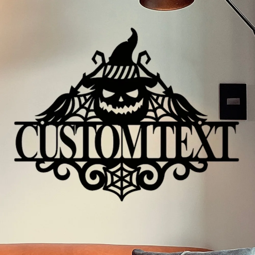 

Cheerful Festive Personalized Halloween Family Name Metal Sign in Classic Style for Multipurpose Decor Simple to Install