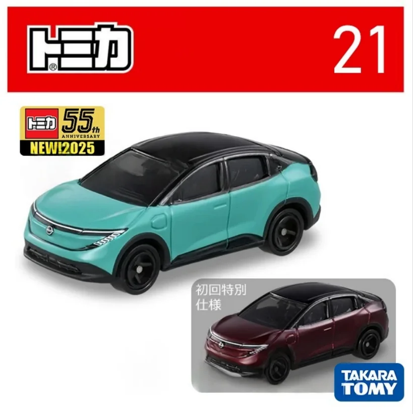 Takara Tomy Tomica No.21 Nissan Leaf Auto in lega Diecast Model Replica Series Regali per bambini Giocattoli per ragazzi