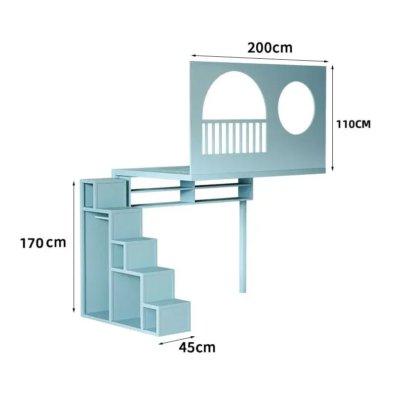 Duplex loft bed, on top and under table, combination , loft , children's bed, do not interfere with each other, mother