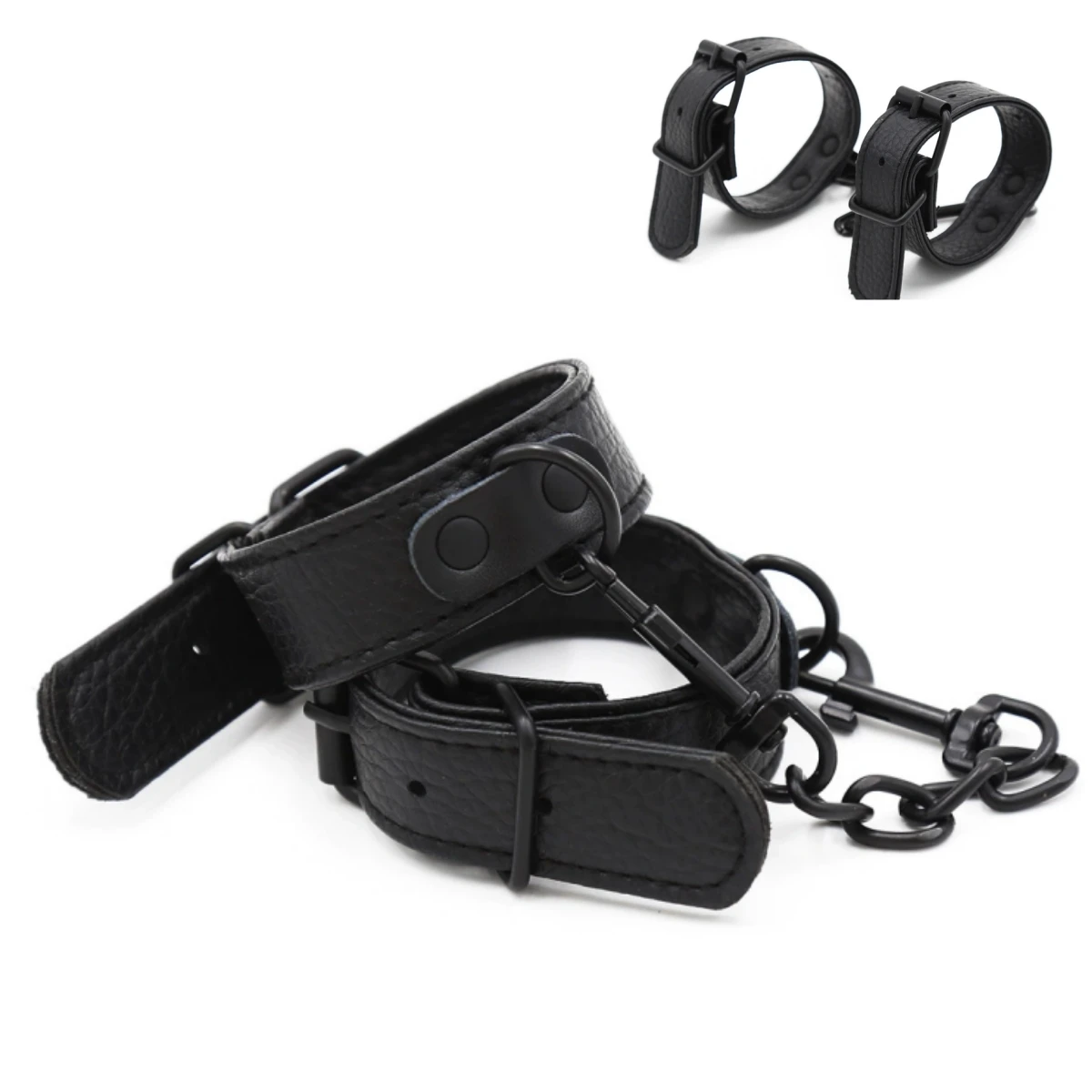 Bondage Cuff Bracelet Leather with Buckles Gothic Punk Style Adjustable Wristband for Men Women Cosplay Performance Props Party