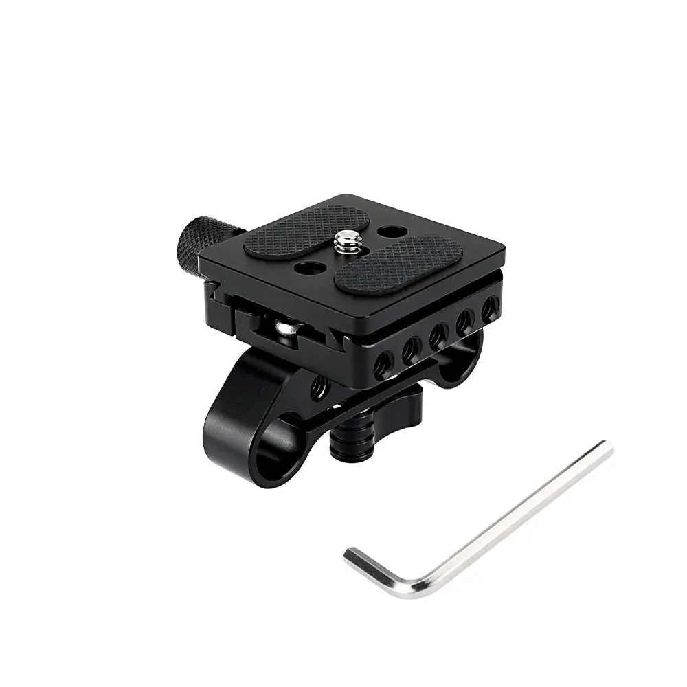 KIMRIG Camera Baseplate Acra Quick Release Plate Integrated With 15mm Dual Rod Clamp For Dslr Camera Shoulder Support Rig