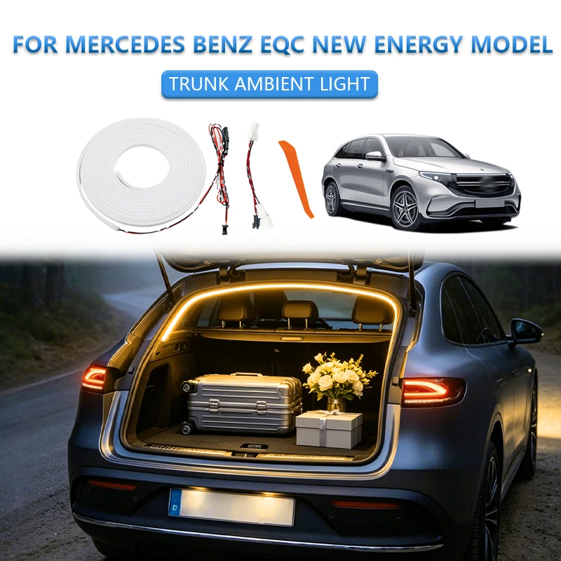 FOR MERCEDES BENZ EQC NEW ENERGY MODEL Rear Trunk Light LED Surround Light Modification Light Yellow White