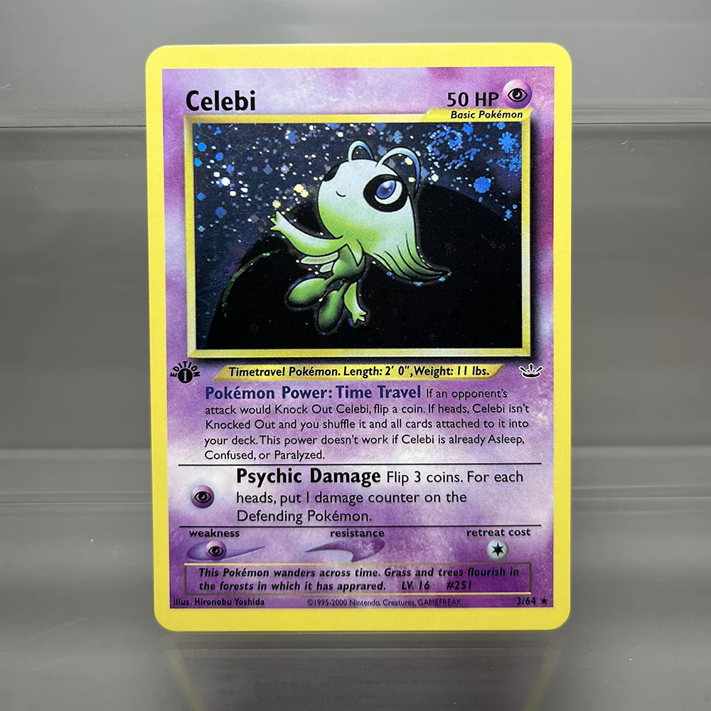 بطاقات PTCG Celebi Wigglytuff Electrode بطاقات رقائق واحدة Lugia Game Collection Cards PKM Jungle Series بطاقات الوكيل #4