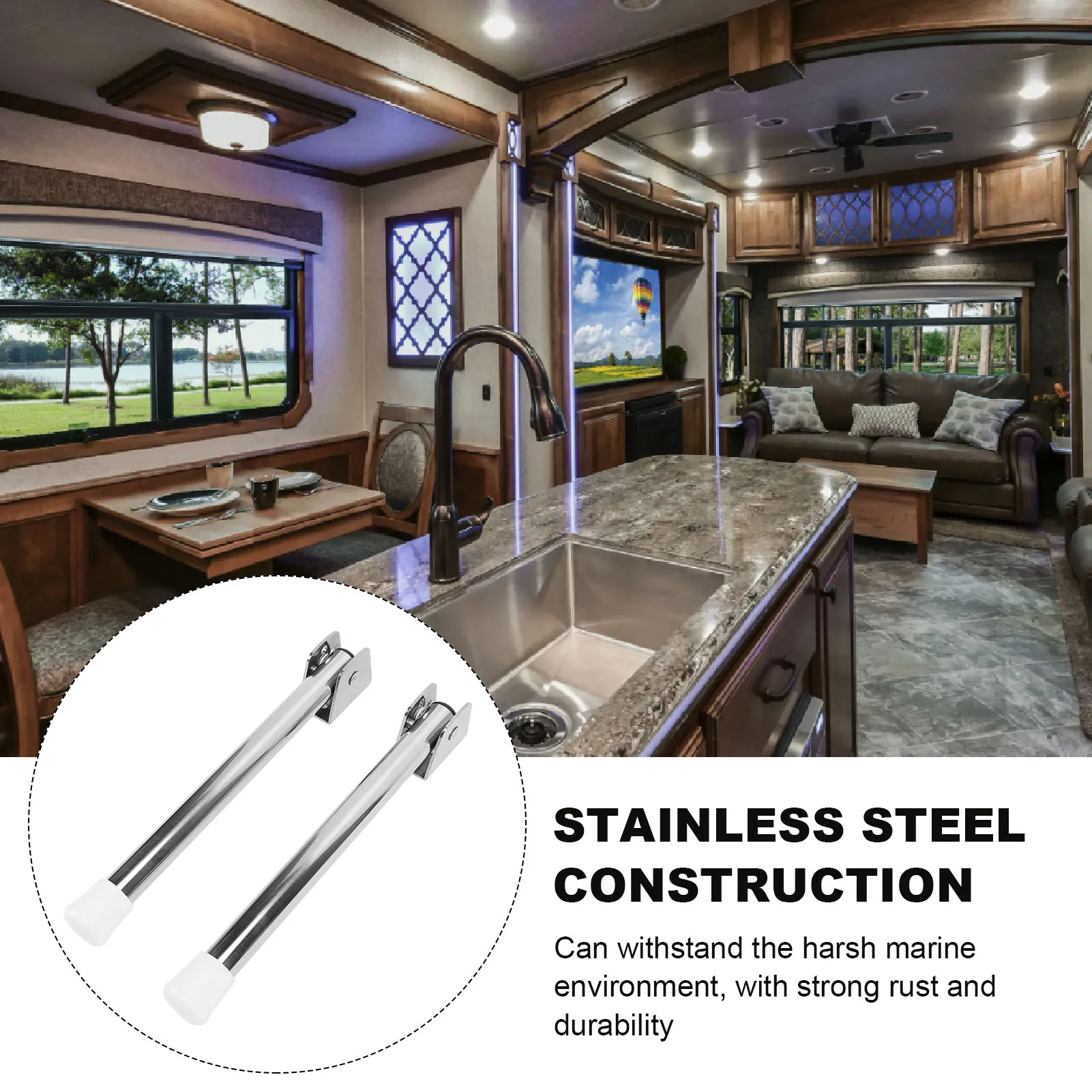 مقعد القارب دعم سوينغ الساق الفولاذ المقاوم للصدأ تحسين الاستقرار 13 بوصة مقعد دعم الساق قبضة محسنة لليخوت RVs #3