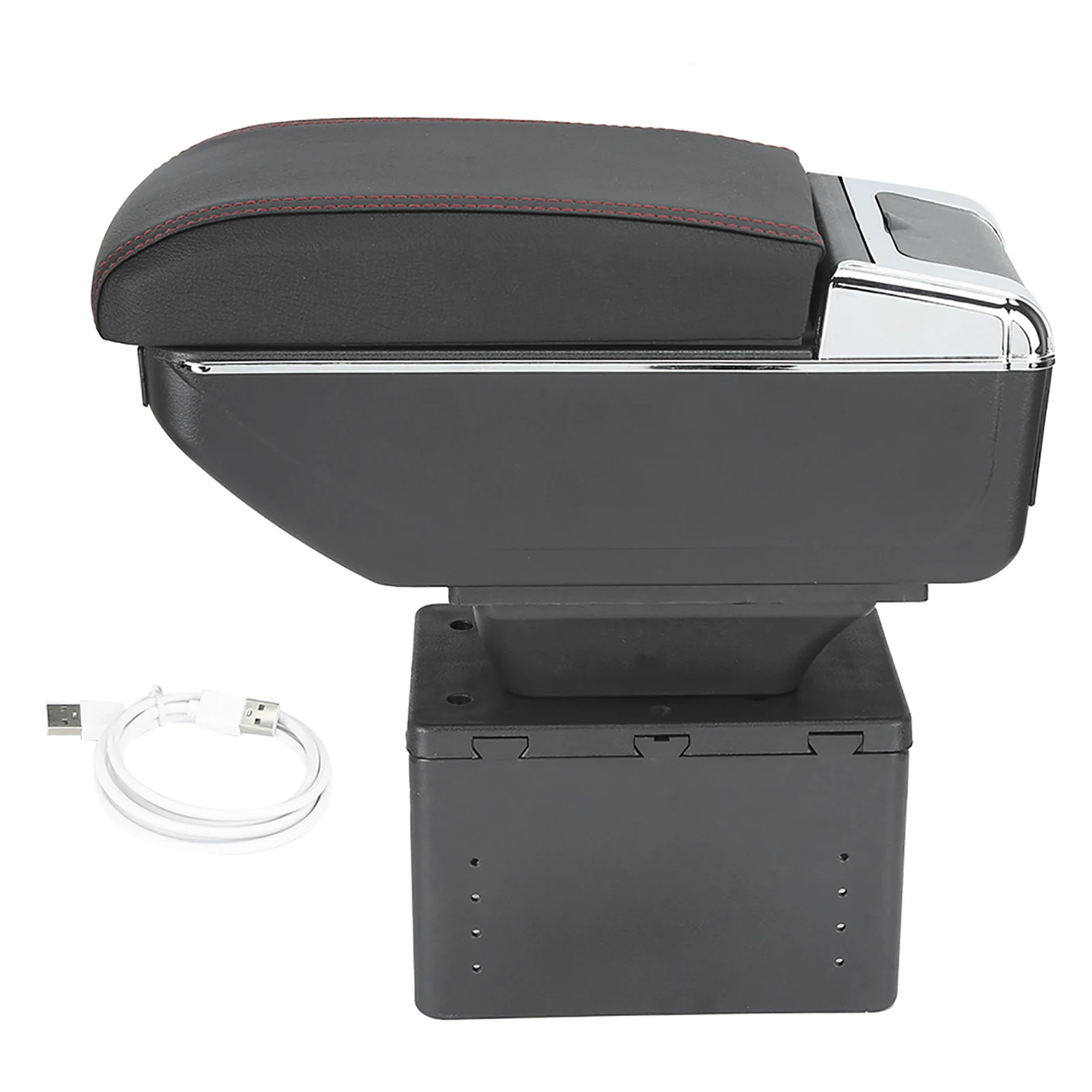 Universal Car Center Console Armrest Box Container Adjustable with USB Interface 