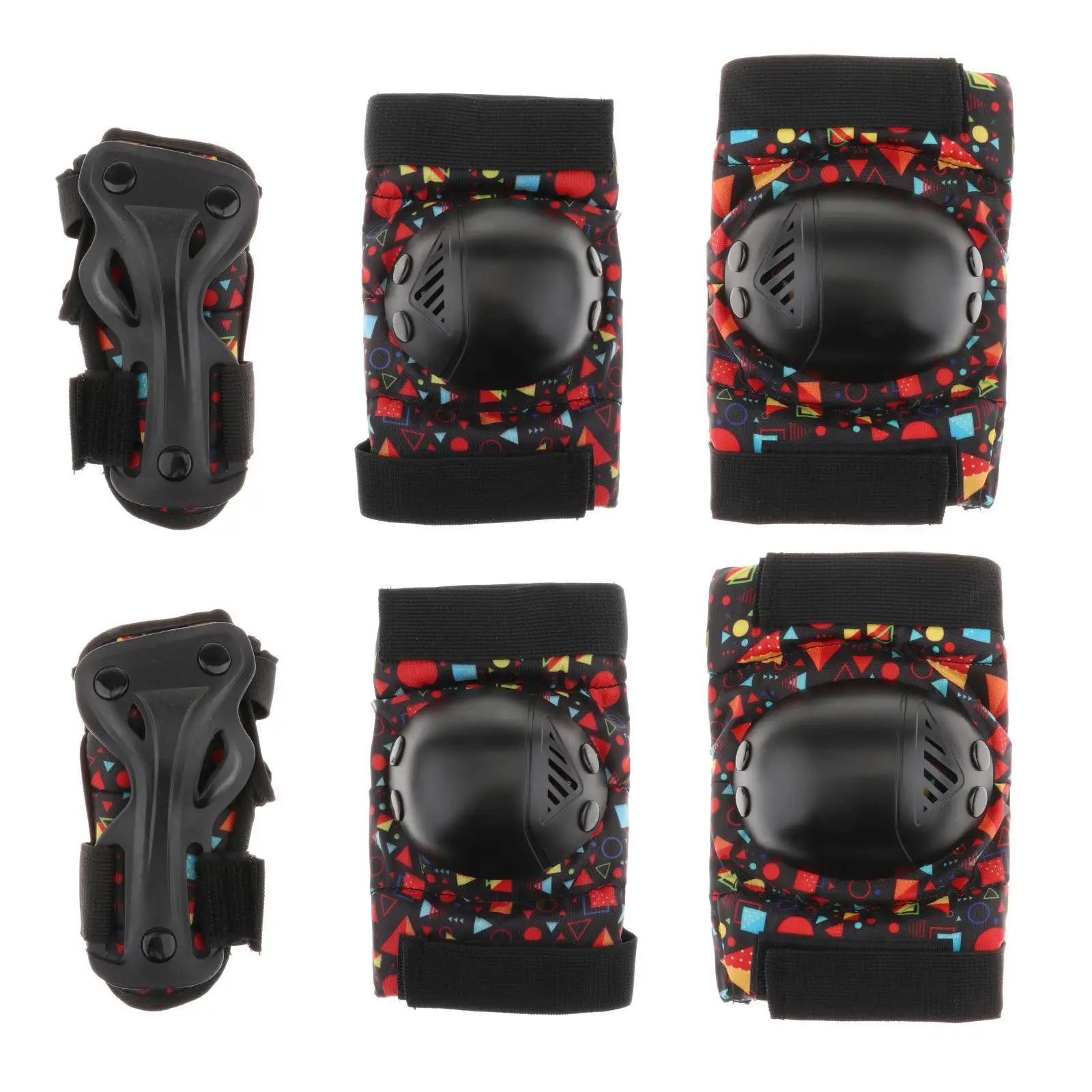 

Набор из 6 предметов: регулируемые защитные накладки для коленей, запястий и локтей для детей, для катания на роликах и велосипедах