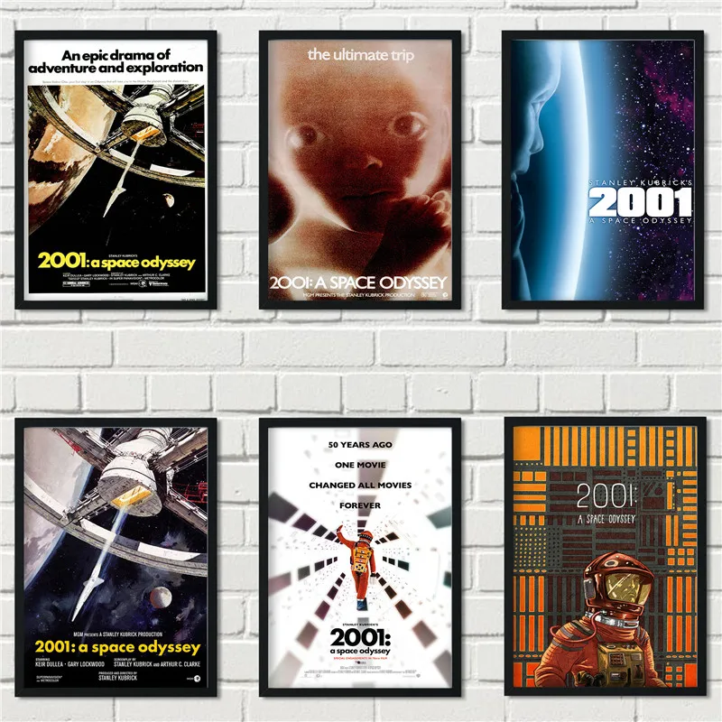 Póster de película de aventura de ciencia ficción, lienzo artístico impreso de 2001 "A Space Odyssey" para decoración de sala de estar, imagen de pared del hogar