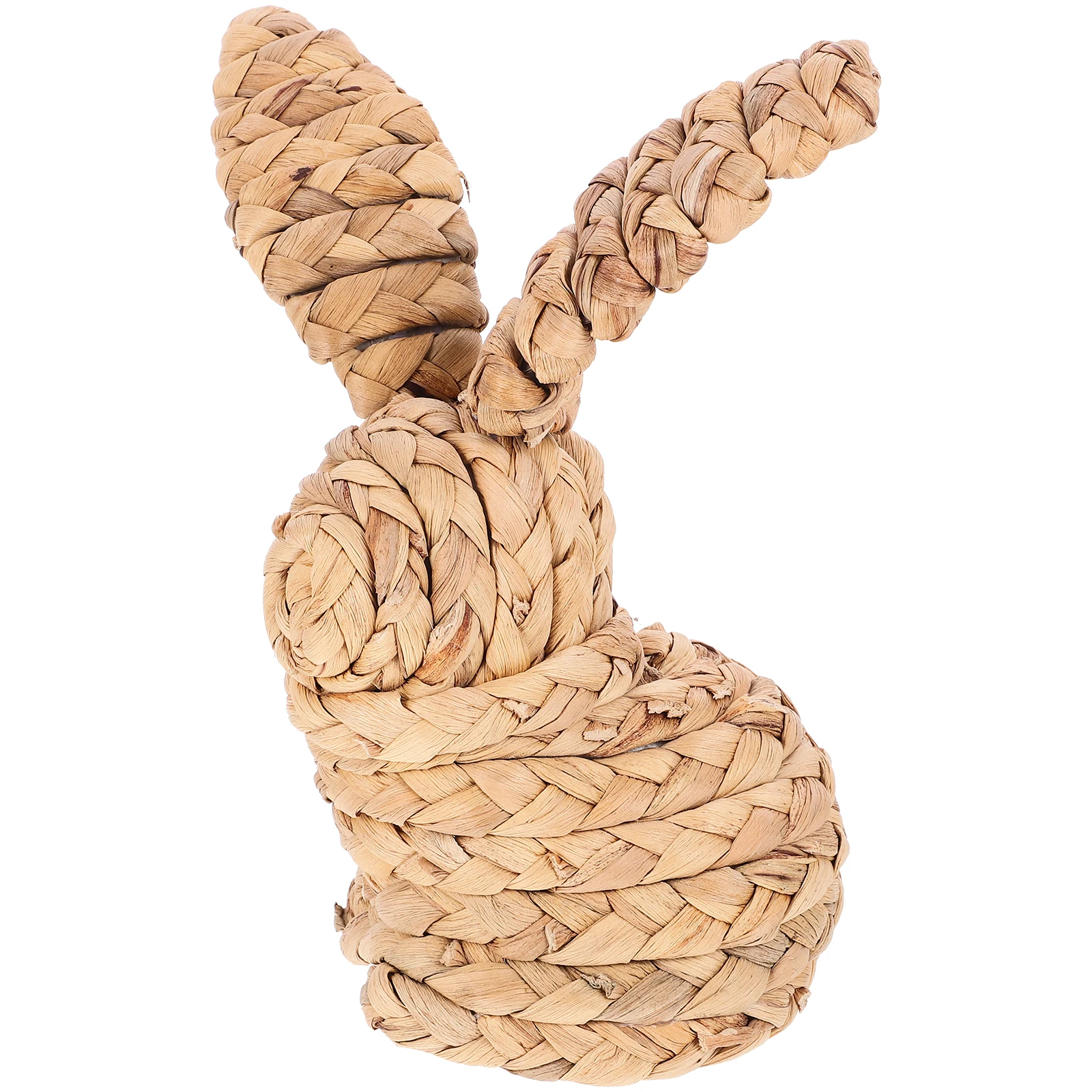 

Straw Woven Easter Figurine Statue Home Decor Handmade Easter Straw Woven Rabbit Craft Practical Use