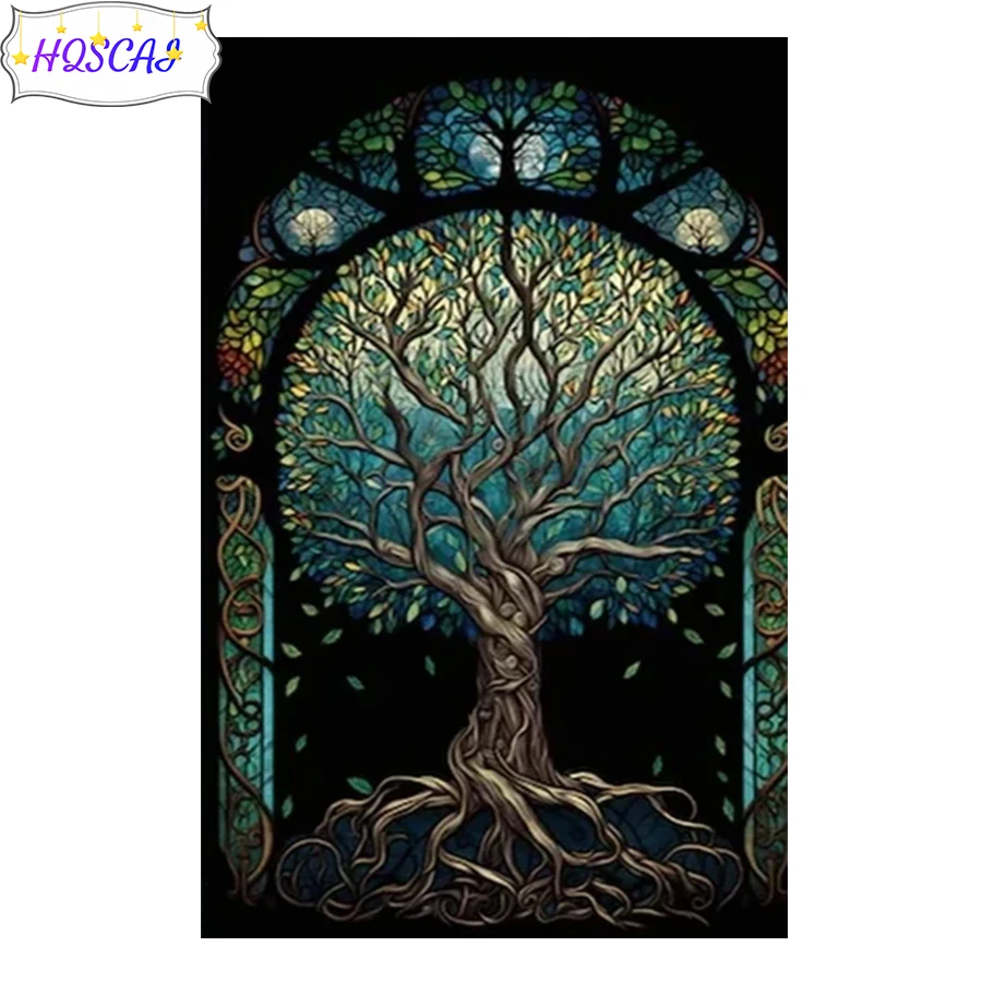 3d Diy Diamond Painting Myth-tree-flower-life Cross stitch Full Round Square Drill Mosaic 5d Wall Art Pictures Home Decoration