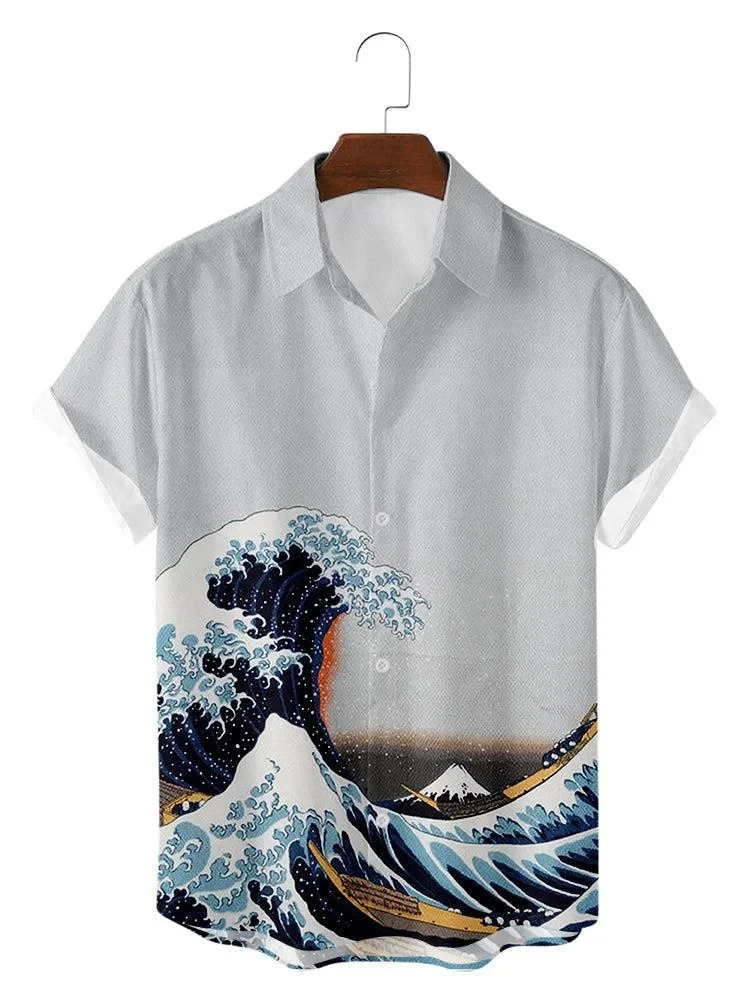 Chinese Style Lapel Men Shirt 3D Print Man/Women Casual Fashion Short Sleeves Shirts Button Streetwear Oversized Unisex Clothing