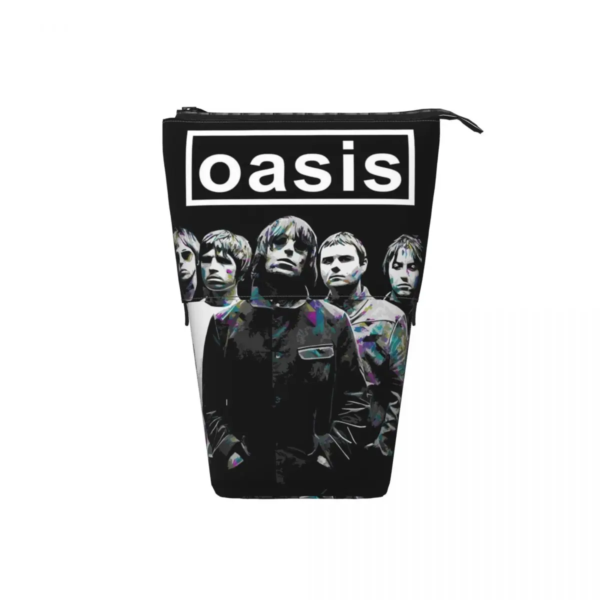 مخصص الكورية الرجعية O-Oasises مقلمة للبنين بنات البريطانية روك المشارك سعة كبيرة القلم حقيبة صندوق القرطاسية #3