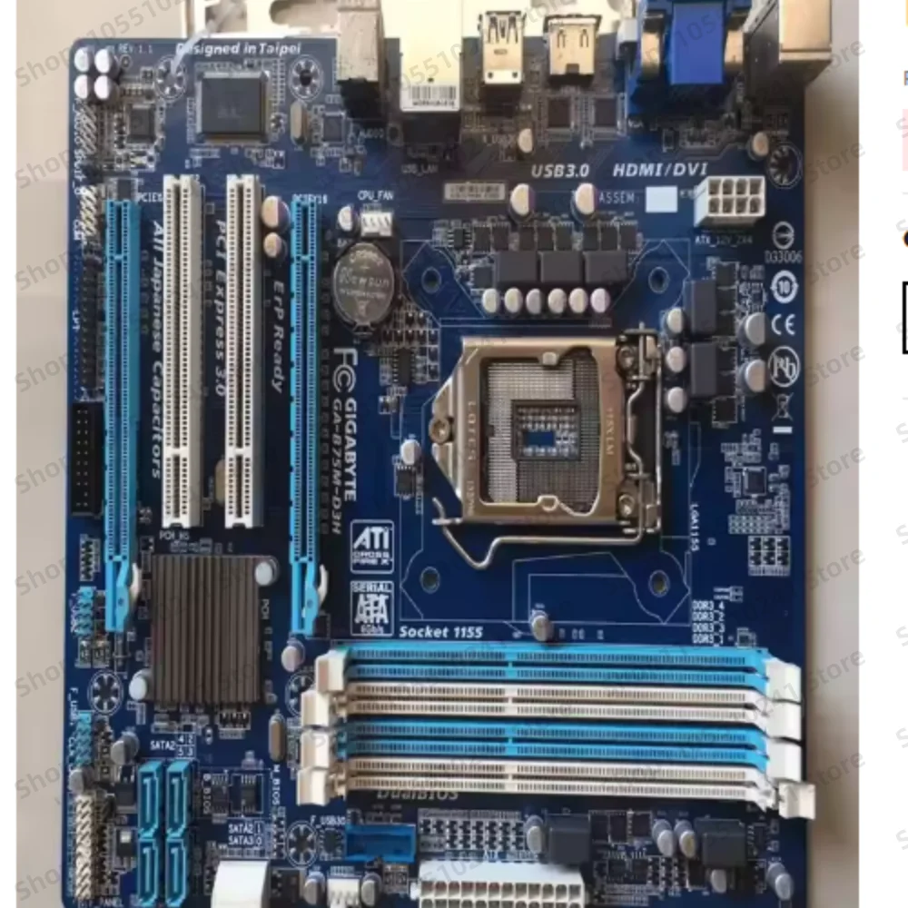 second-hand FOR GA-B75M-D3H Built-in (Internal USB3) USB3 SATA3 DDR3/1155 Socket/B75 Motherboard