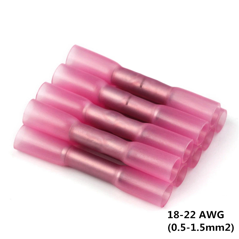 10/20/30/50PCS Krimpkous Geïsoleerde Butt Connectors Splice Elektrische Crimp Terminals Waterdicht AWG 22-18 AWG 16-14 AWG 12-10