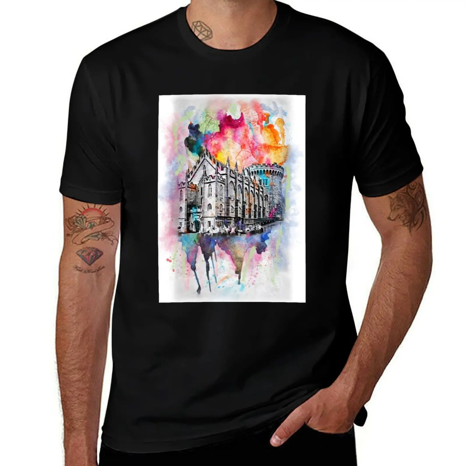 

Dublin Castle - Dublin Landmarks T-Shirt Athletic Fit Sports Short Sleeve Top