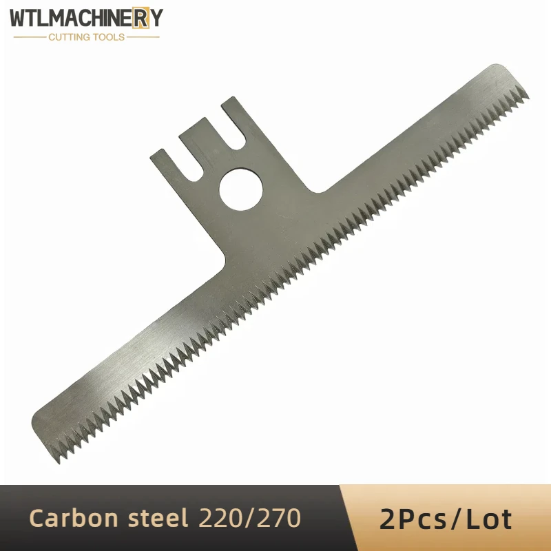 2Pcs Vertical Packing Machine Tooth Cutting Blade T Shape Carbon Steel For Horizontal Sealing Machine L:220/270mm