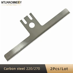 2Pcs Vertical Packing Machine Tooth Cutting Blade T Shape Carbon Steel For Horizontal Sealing Machine  L:220/270mm