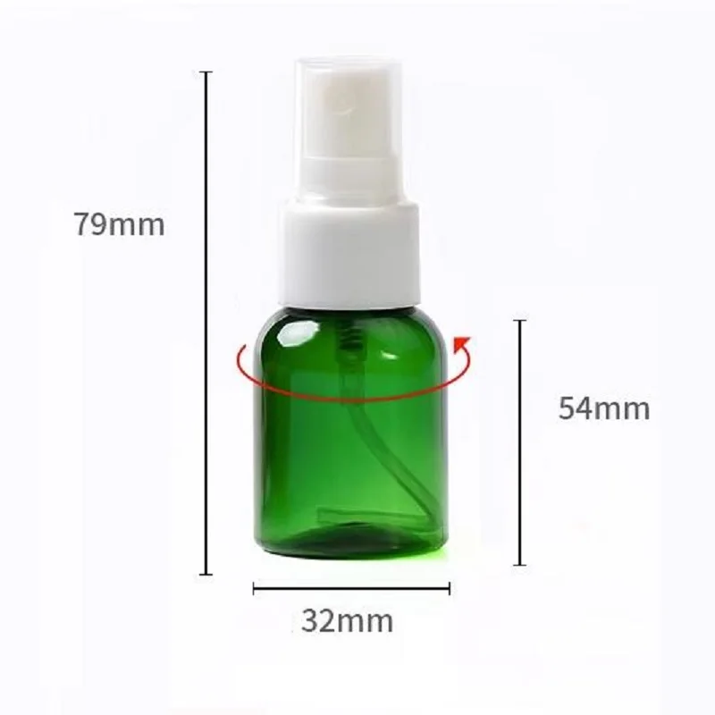 Mist Spray Bottle Plastic Round Shoulder PET 25ML 30Pcs With Clear Cap Packaging Container Cosmetic Empty Refillable Bottles