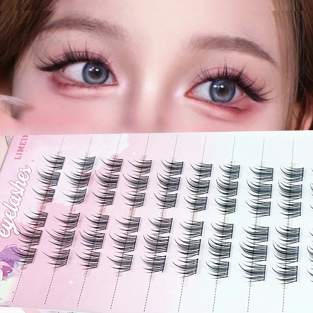 60 Stück natürliche, kleberfreie falsche Wimpern – Bulu Mata Palsu, realistischer Wimpernstil