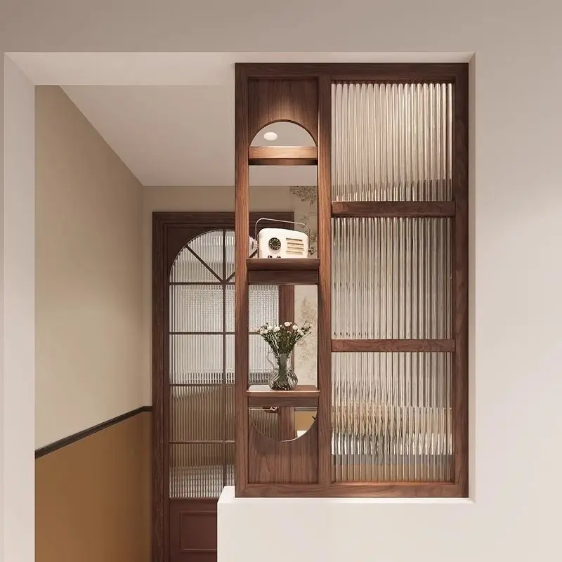 

Solid wood glass entry living room sofa shading washbasin bathroom shading screen