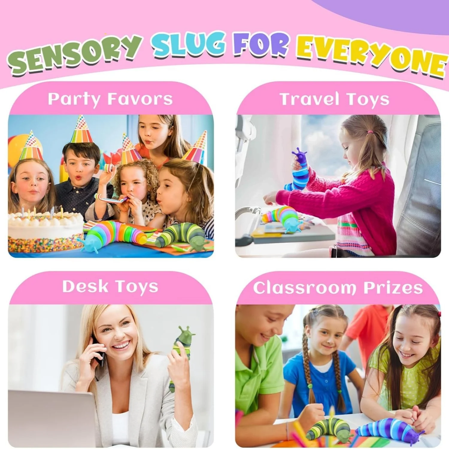 1pc Zintuiglijke Naaktslak Fidget Speelgoed voor Kinderen Rups Angst Zintuiglijke ADHD Autisme Speelgoed Oefening Pols Sterkte & Stress Relief Geschenken