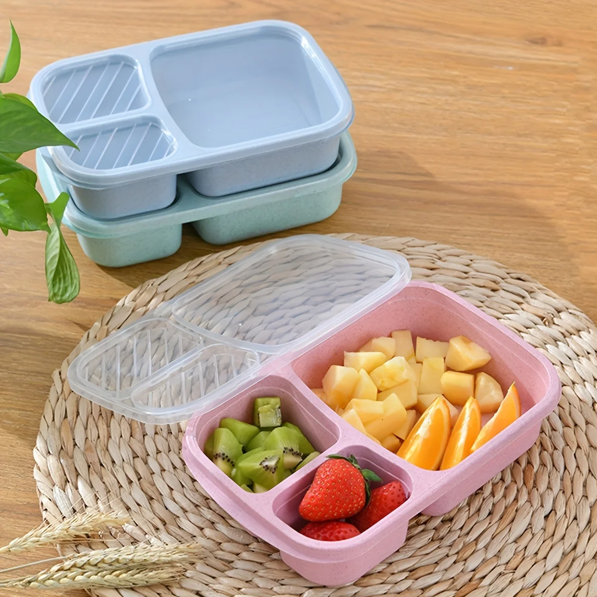 1pc Multi-Compartment Bento Box – Durable, Leak-Proof Lunch Organizer – Ideal for School, Work, Travel