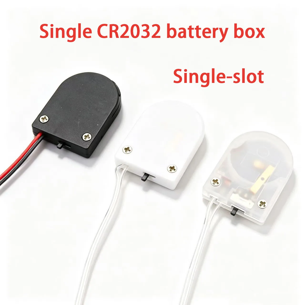 5-10PCS Single Slot CR2032  Button Coin Cell Battery Holder Case Cover With ON-OFF Switch leads Wire 3V Battery Box  Connector