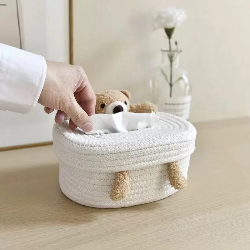 Creative Nordic style Rabbit tissue box for home living room storage Bunny and Bear Tissue animal Box Cover