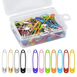 100Pcs Safety Pins Colored Safety Pins Metal Safety Pins with Storage Box Small Safety Pins for Clothes DIY Crafts Sewing Home