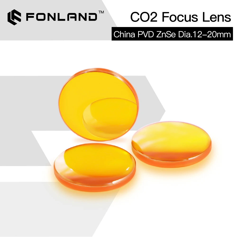 Fonland ZnSe Focus Lens PVD Laser Lens Dia.18/19.05/20 FL38.1/50.8/63.5/76.2/101.6/127mm for CO2 Laser Engraving Cutting Machine