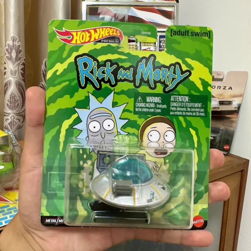 Hot Wheels Premium طبق الاصل الترفيه ريك ومورتي ريك سفينة معدنية قابلة للجمع دييكاست نموذج لعبة السيارة الهدايا