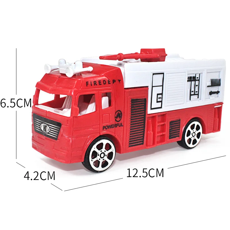 Firefighter Party Favors Mini Fire Trucks Toy Boys Helmets Hats Fire Extinguisher Mini Fireman Figure Fire Truck Birthday Decors