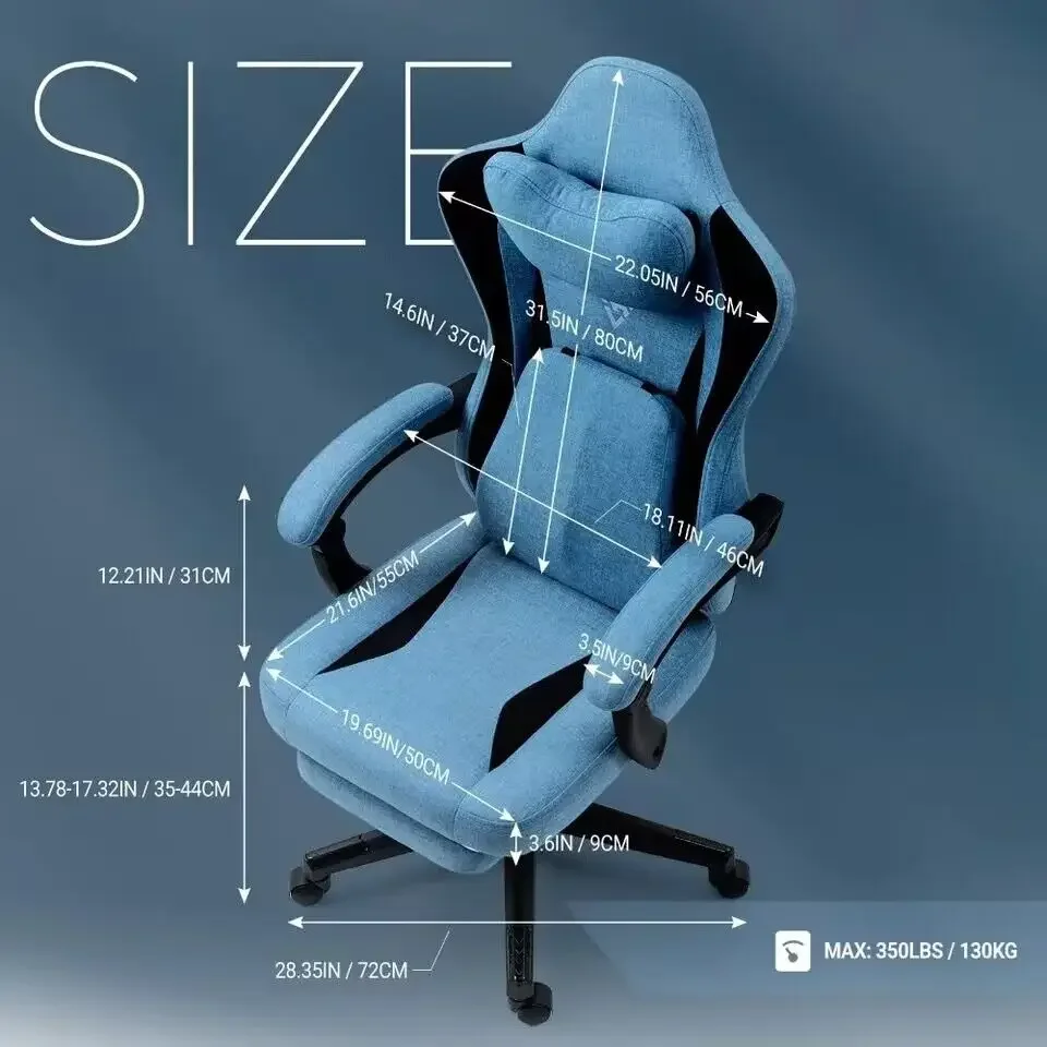 Postmodern  Gaming Chair With Heated Massage Lumbar Support, Recliner High Back PC Chair