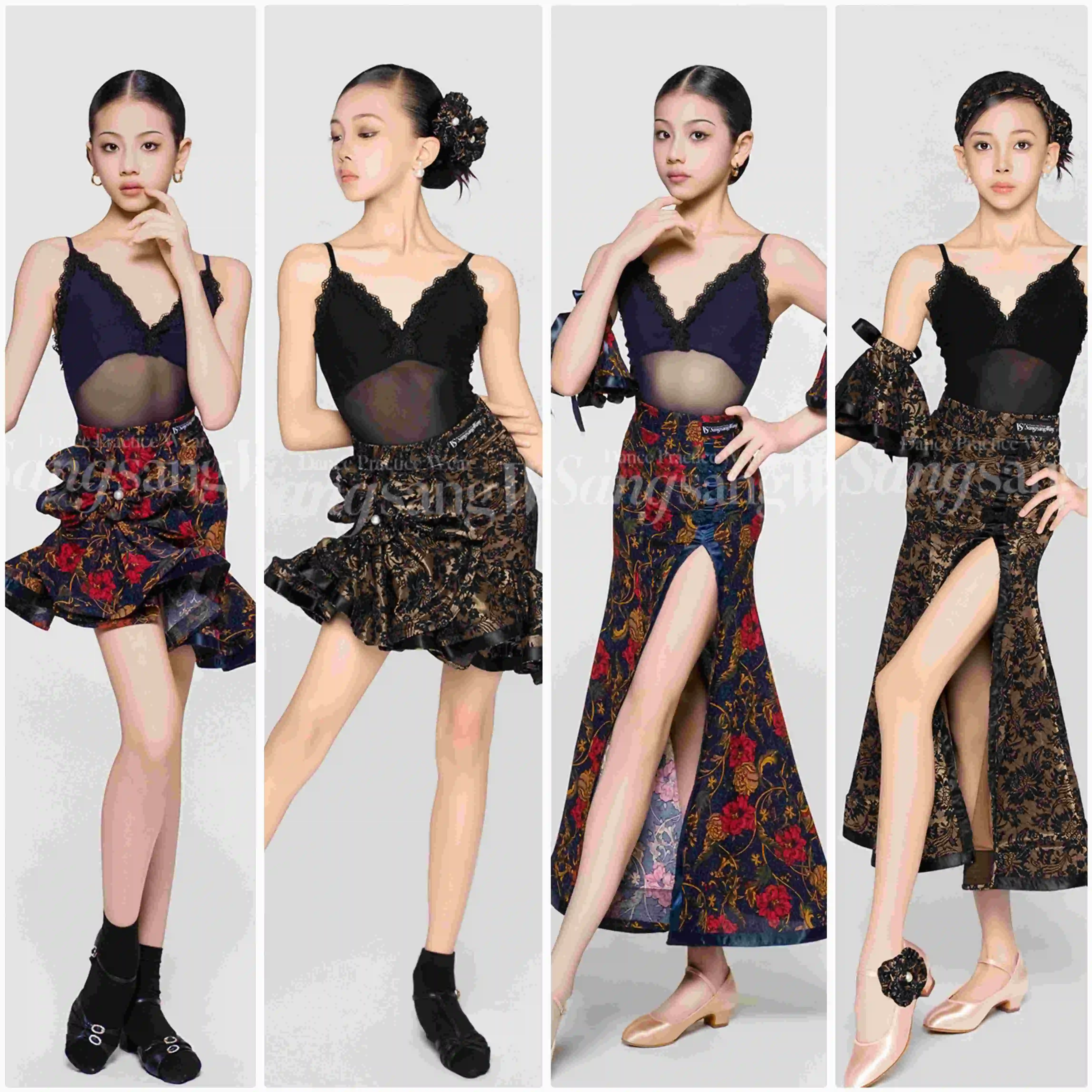 vestidos-de-baile-latino-para-ninas-2026-body-negro-con-encaje-falda-con-diseno-de-espina-de-pescado-y-flores-vestidos-para-competencia-de-baile-de-salon