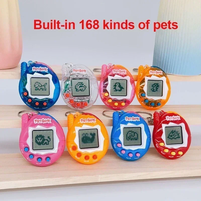 1PC โปร่งใสสัตว์เลี้ยงอิเล็กทรอนิกส์ Tamagotchi Nostalgic 168 สัตว์เลี้ยงในหนึ่ง Virtual Cyber Digital Nostalgic ของเล่นตลกพิกเซลเล่นตลก