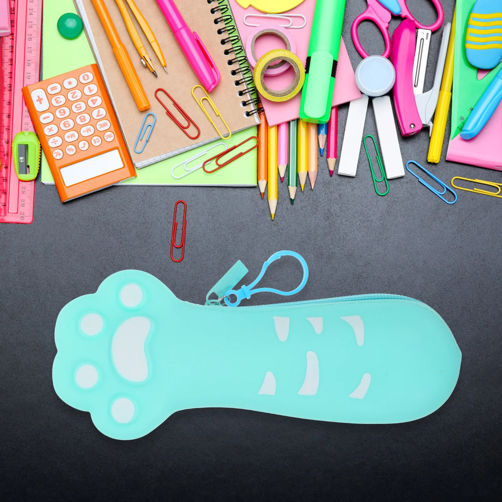 

Silicone Cute Cat Paw Pencil Case Small Compact Organizer for School Office Travel Supplies Storage Cute Pencil Case