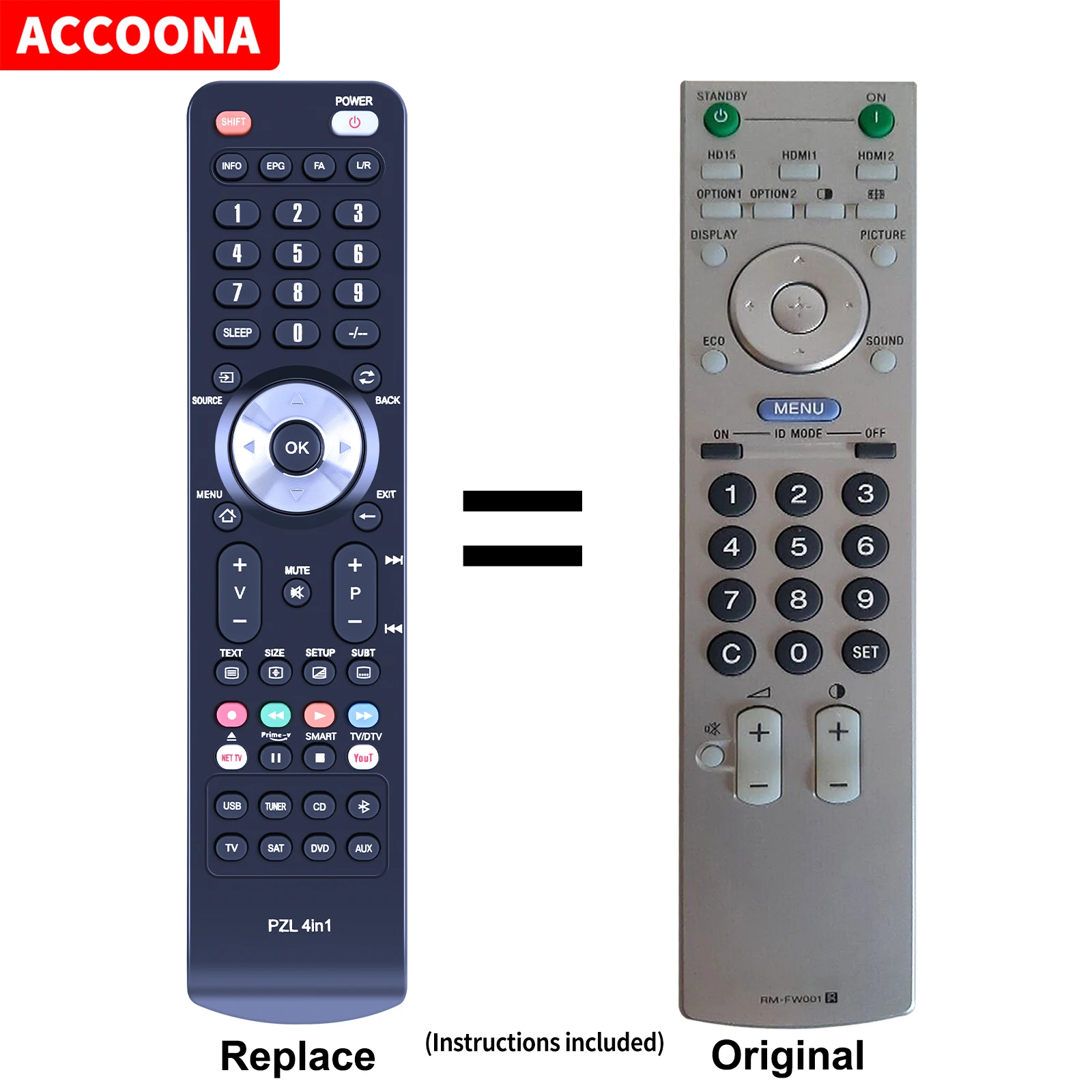 

Remote control RM-FW001 for SONY FWD-40LX2 FWD-40LX2S FWD-42PV1 WD-32LX2