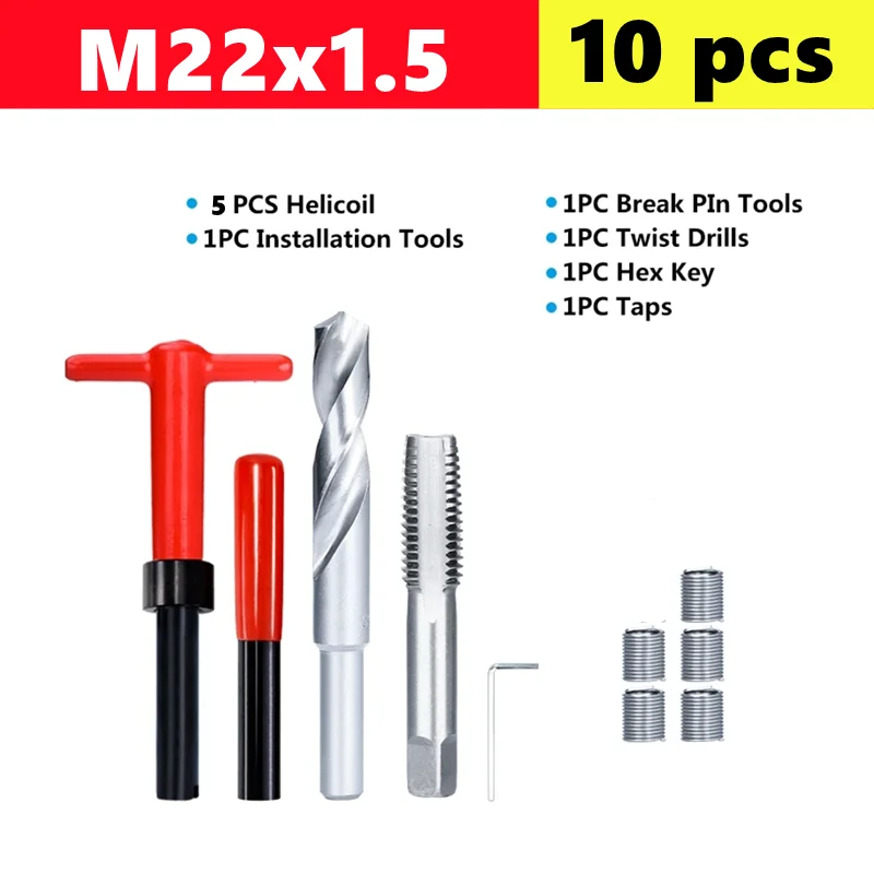 25/75/131pcs draadreparatieset M2-M24, gebruikt om beschadigde draad te repareren, aapmoersleutel, Fried Dough Twists bit handgereedschap