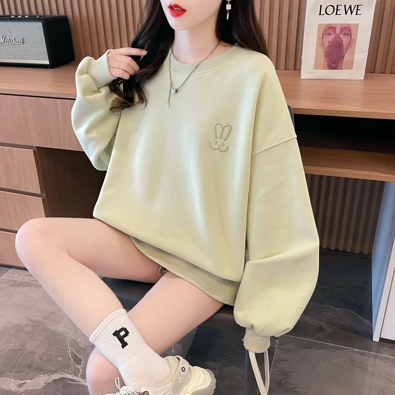 Moletons femininos roupas bonitos retalhos bolsos grandes topos de algodão de alta qualidade diversão outono macio stand-up pelúcia vintages bloqueio