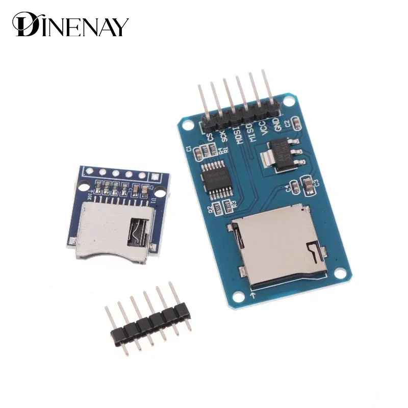 Interfacce SPI del modulo lettore di schede Mini TF da 2 pezzi con chip convertitore di livello 5 V/3,3 V per KIT fai da te